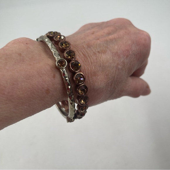 Graziano Set of 2 - Women’s Signed Amber Gemstone 7” Bangle Bracelets. - Picture 11 of 11